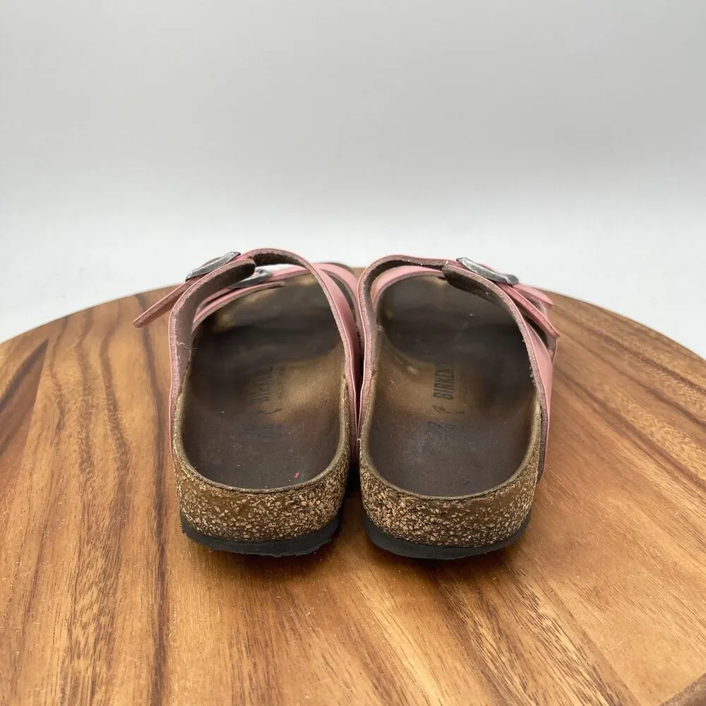 Birkenstock Sydney Sandals Womens Size 8 / 39 Pink Leather Casual Comfort Shoes